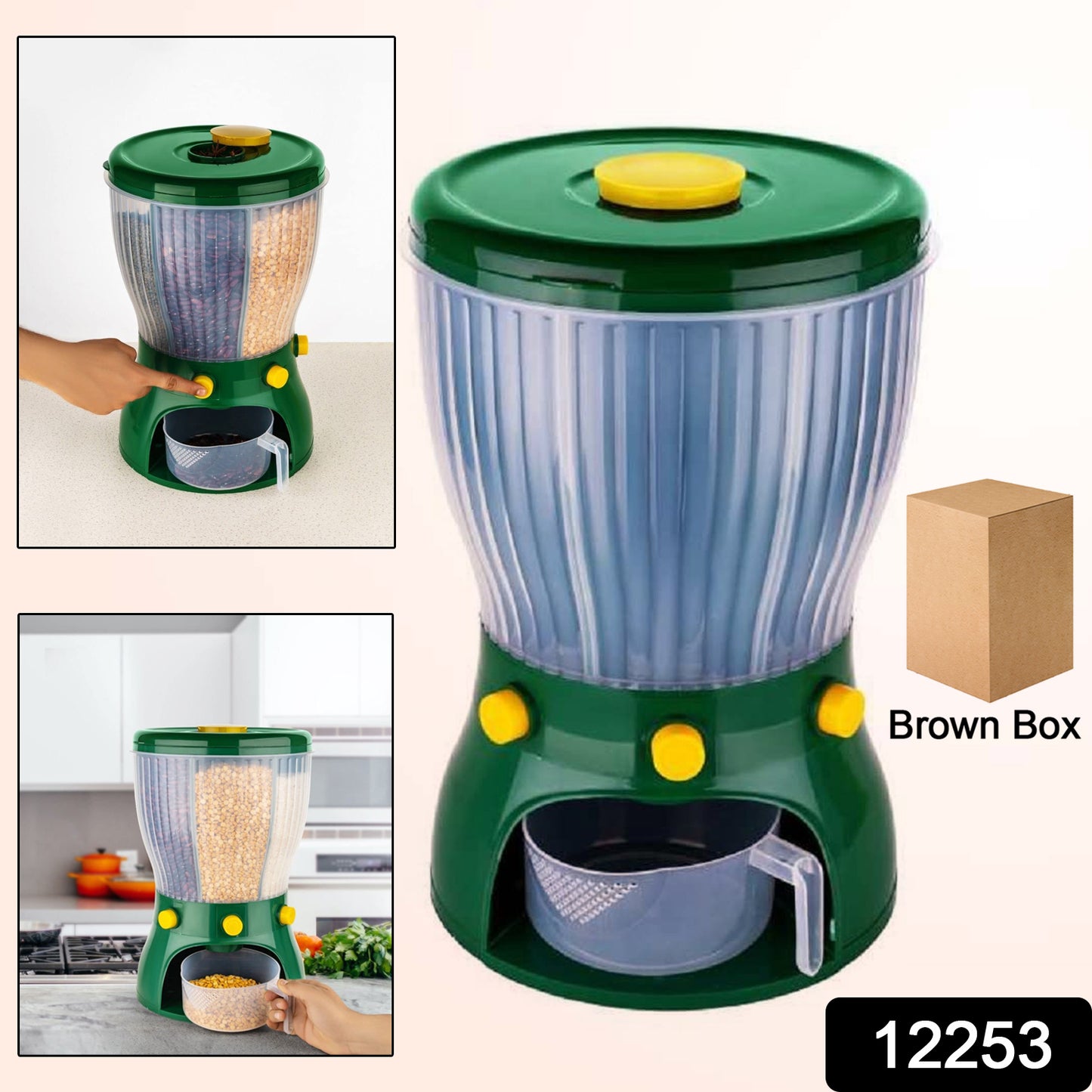 (12253) 4 In 1 360 Degree Rotation Cereal Dispenser (Approx 10 Kg 1 Pc)