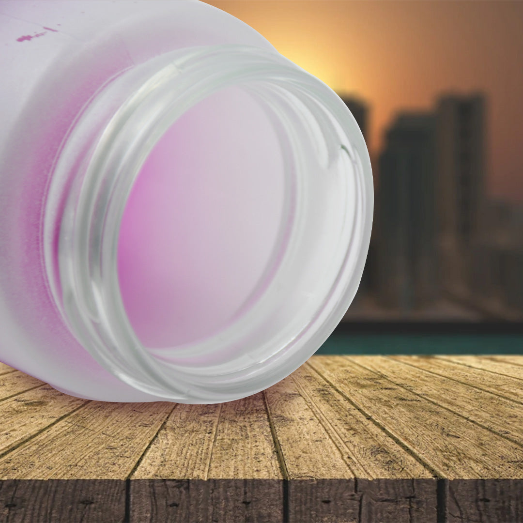 Motivational Glass Bottle Colorful Portable Water Glass Bottle With Rubber Band (Approx 350 Ml)