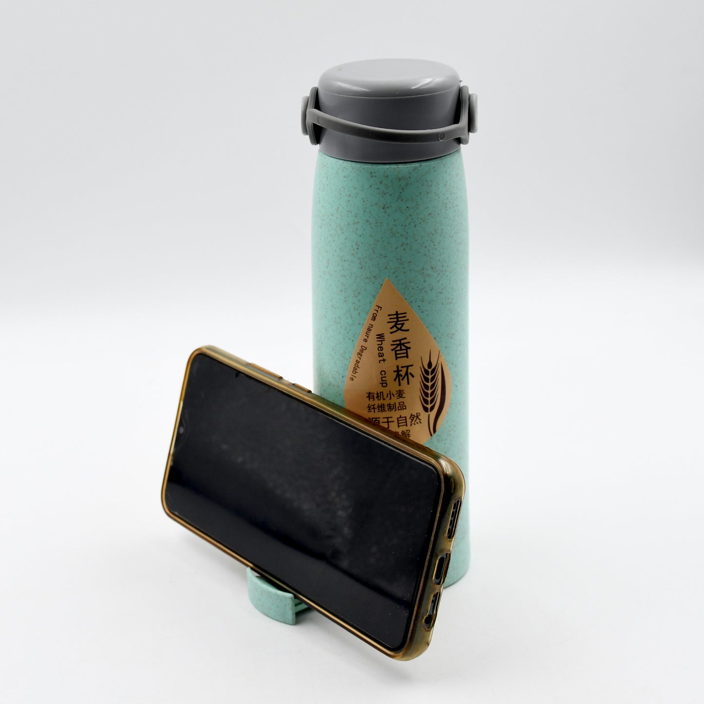 High Portable Water Bottle Creative Fragrance Glass Bottle Water With Mobile Phone Holder