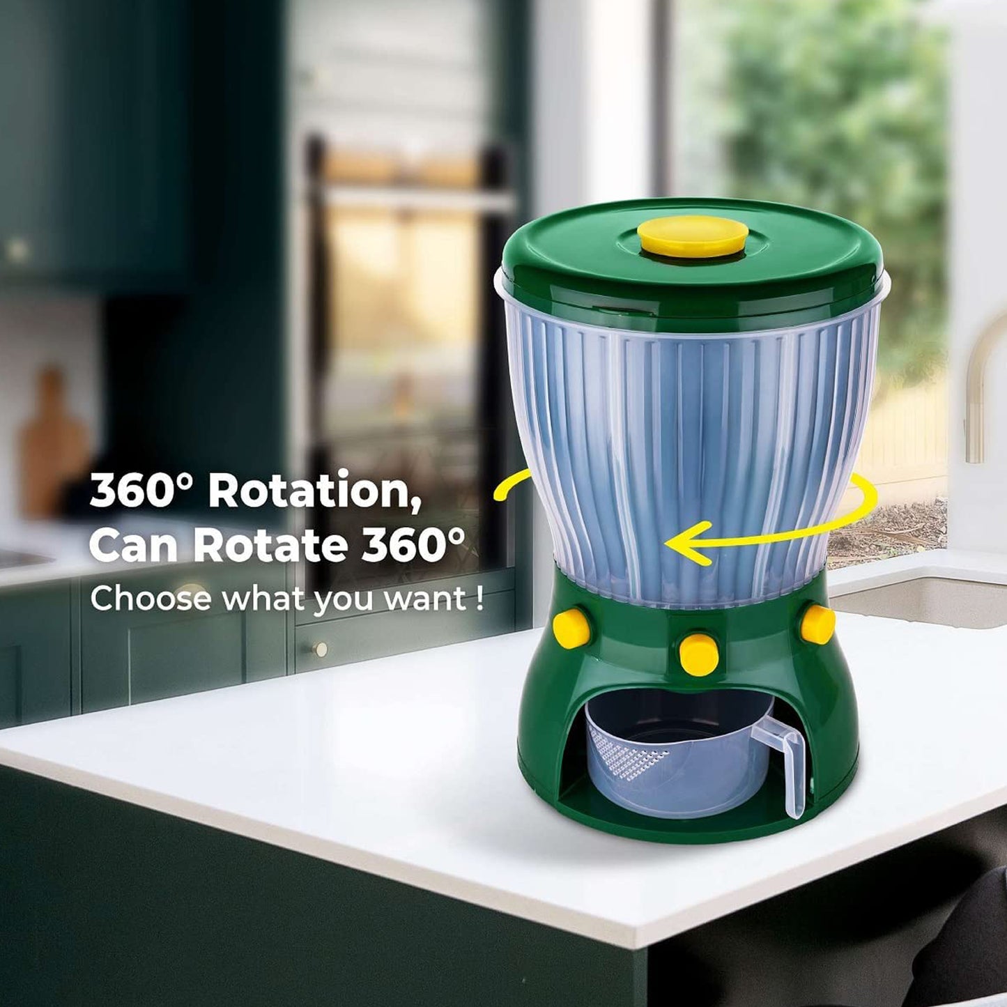 (12253) 4 In 1 360 Degree Rotation Cereal Dispenser (Approx 10 Kg 1 Pc)