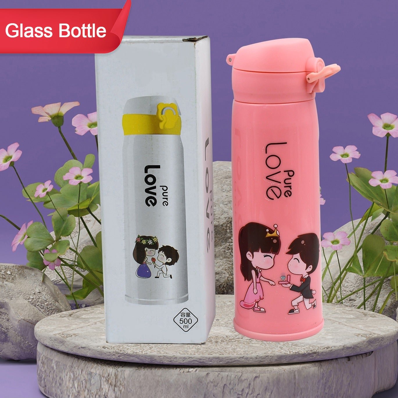 Pure Love Outdoor Sport Hot & Cold Water Bottle 500ml Leak Proof Bpa-free