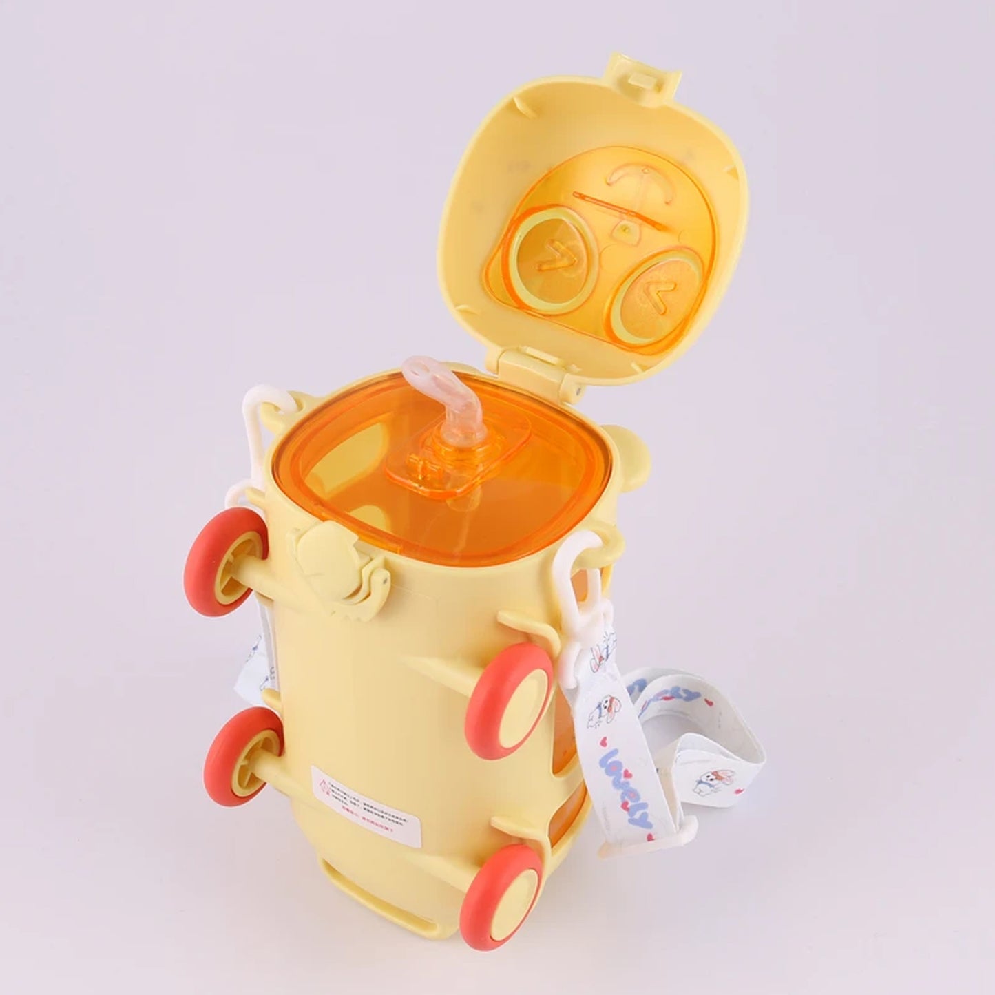 Bus Shape Water Bottle For Kids With Strap (500 Ml Approx Mix Color 1 Pc)