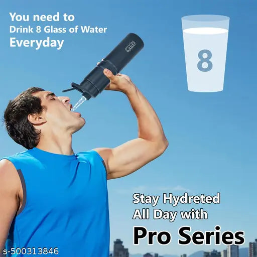 Stainless Steel Sports Water Bottles | Single Wall BPA Free & Leak Proof Cap 850ml- Pack of 1