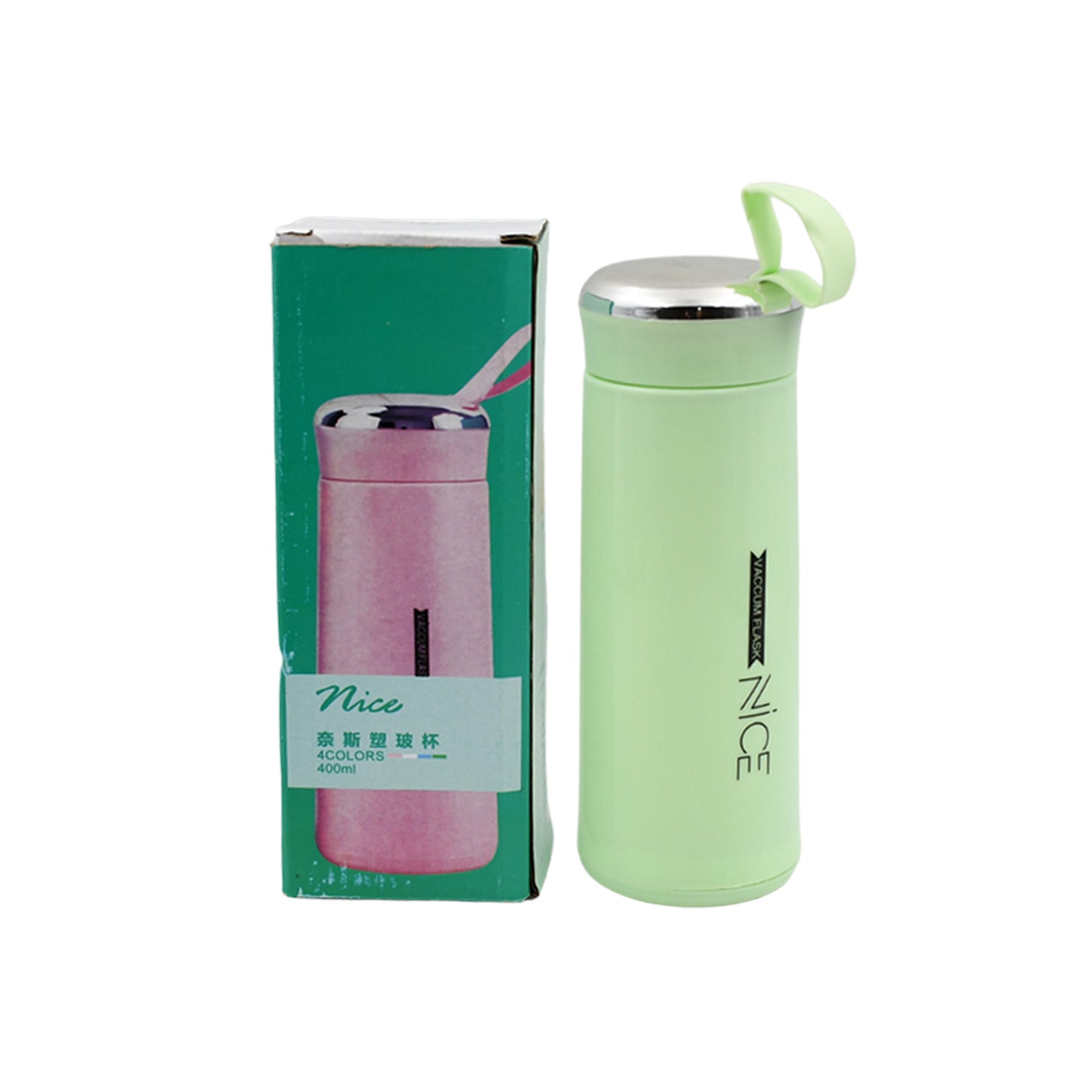 Glass Water Bottle - Leak Proof Bpa-free For Travel Cold And Hot Water - 400ml