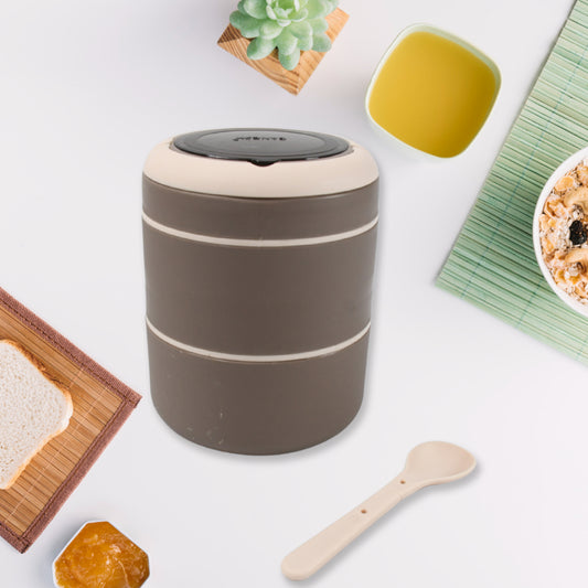 Ganesh Smart Stack 2 Layer Protable Lunch Box Stainless Steel Airtight Leak-proof