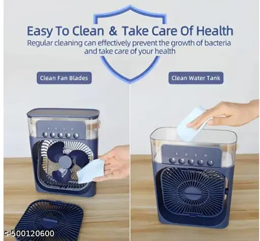 Portable-Air-Conditioner-Small-Ac-Quaite-Personal-Air-cooler-Usb-Power-Mini-Desktop-Cooling-Misting-fan-1/2/3-Timer-With-speed-360-Adjustable-For-Office-Room-Desk-And-Car (Multicolour)