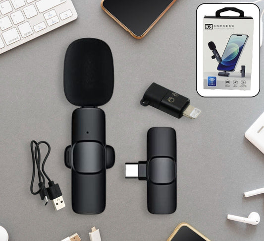 Intelligent Noise Cancelling Live Streaming Clip On Collar Microphone