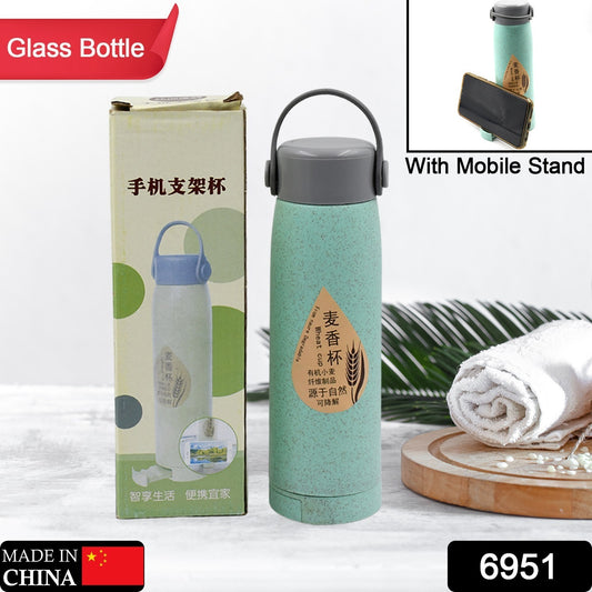 High Portable Water Bottle Creative Fragrance Glass Bottle Water With Mobile Phone Holder